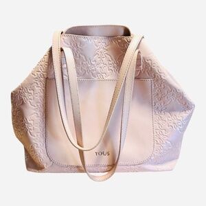 TOUS Leather Mossaic Collection Large Shoulder Bag - Light Pink